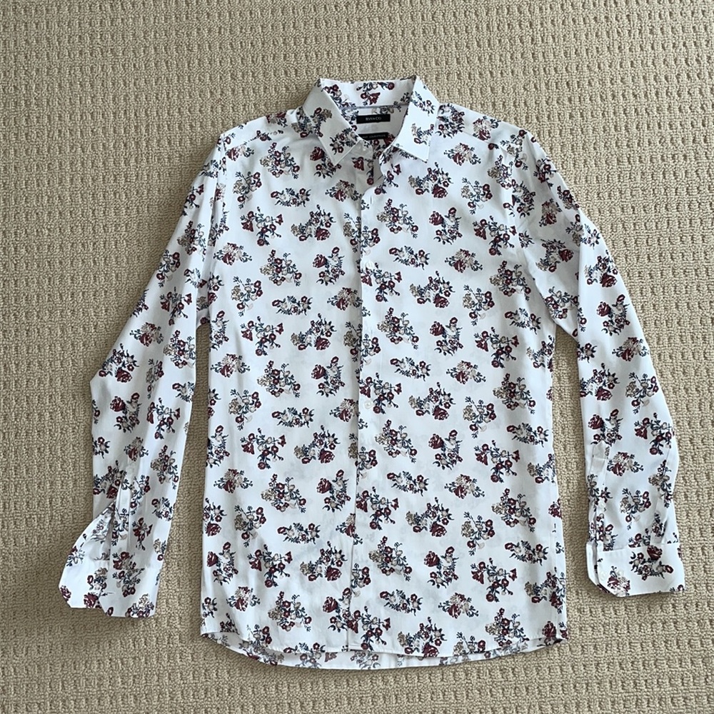 RW&CO Men’s Floral Slim Fit Dress Shirt